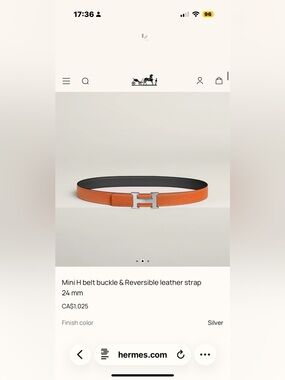 Final Price-No Offers! Hermes Reversible Orange & Black Mini H Belt Kit- Size 80